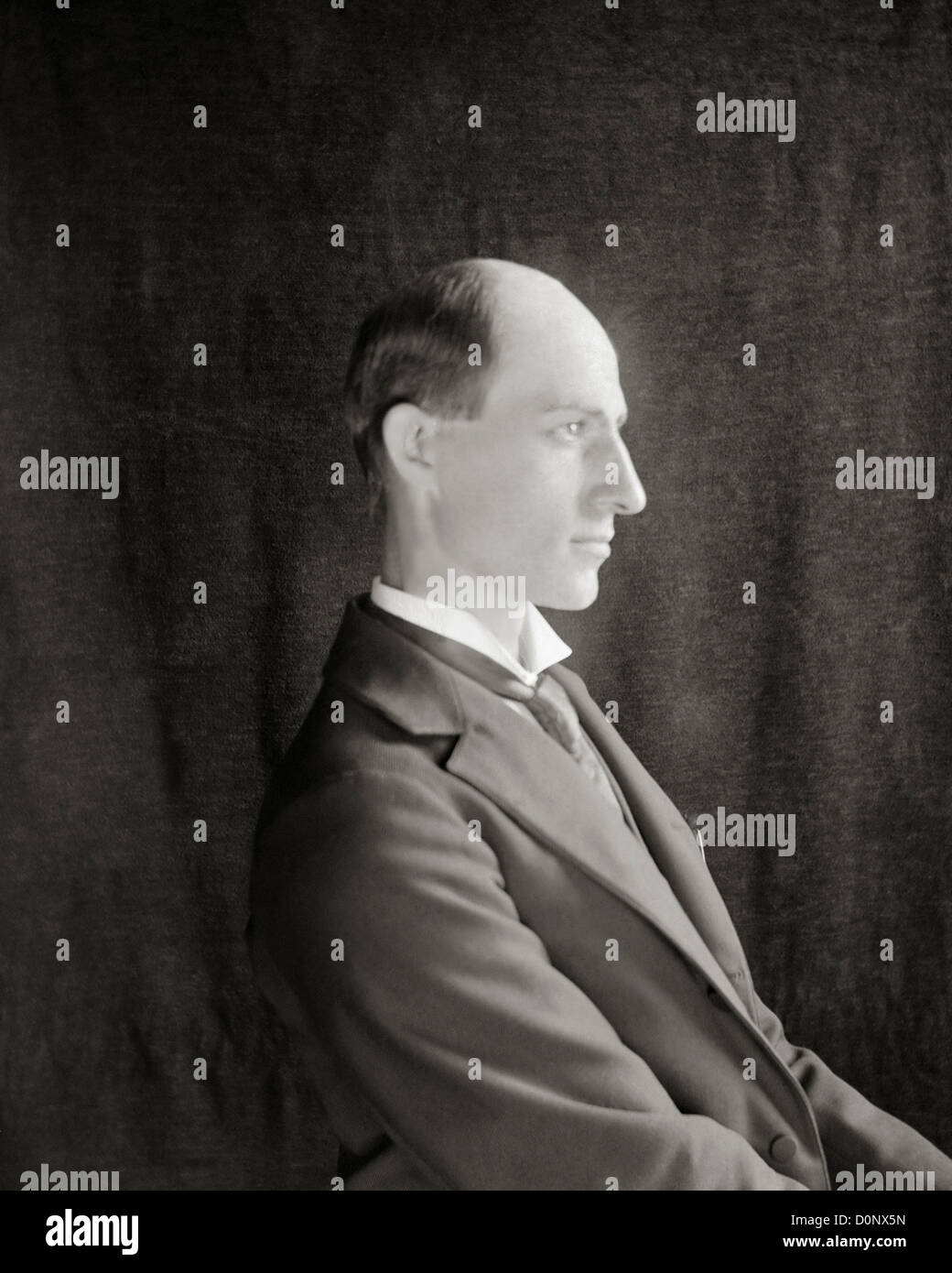 Portrait of Aeronautical Pioneer Wilbur Wright Stock Photo