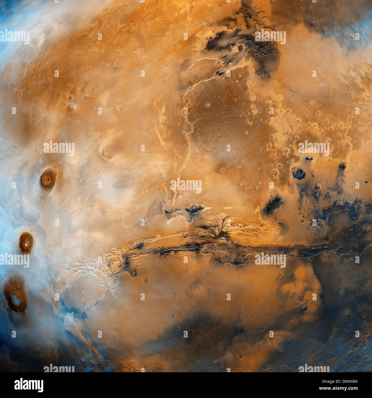 Photo Mosaic of Valles Marineris Hemisphere, Mars, from Viking Orbiter Stock Photo