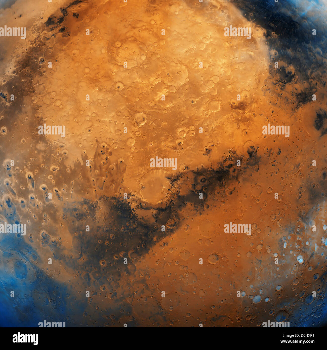 Photo Mosaic of Schiaparelli Hemisphere, Mars, from Viking Orbiter Stock Photo