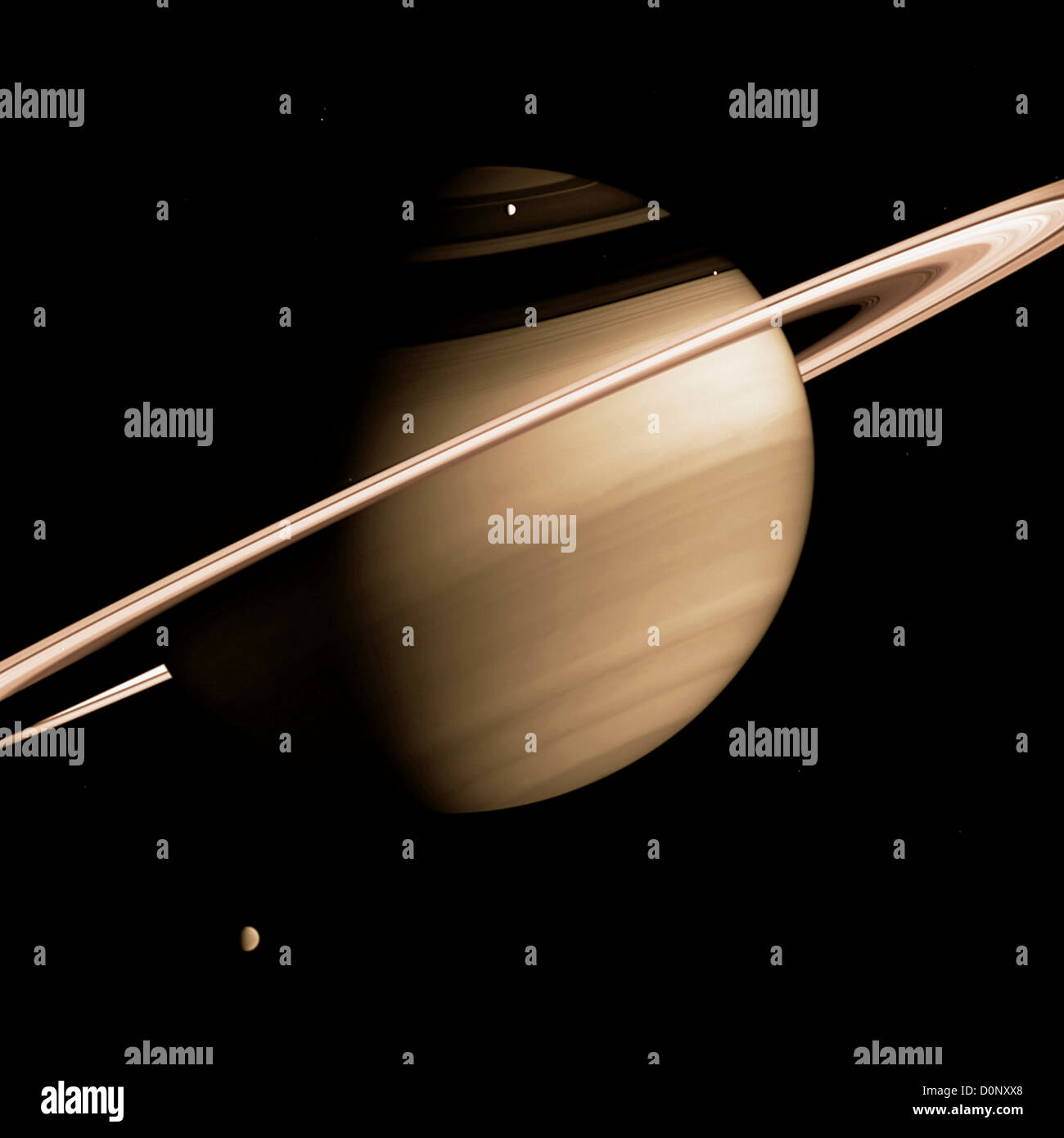 Beautiful Saturn as Seen by Cassini Stock Photo
