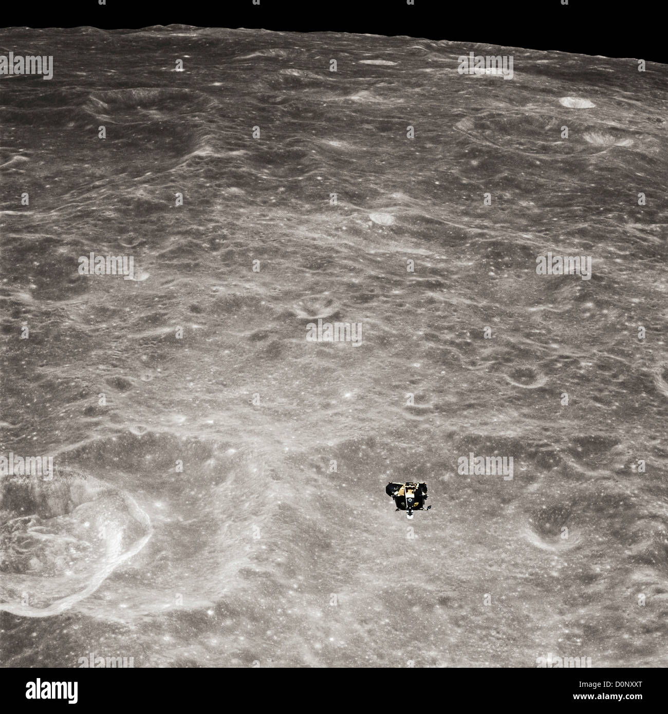 Apollo 11 - The Lunar Lander Eagle Ascends From the Moon's Surface Stock Photo