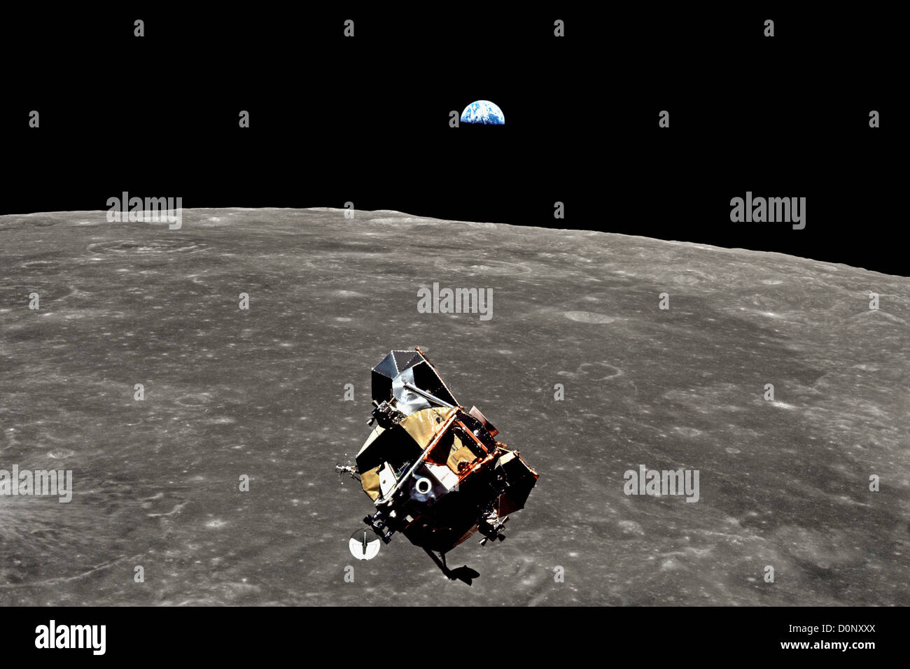 Apollo 11 - Past, Present and Humanity's Future in One Glimpse Stock Photo