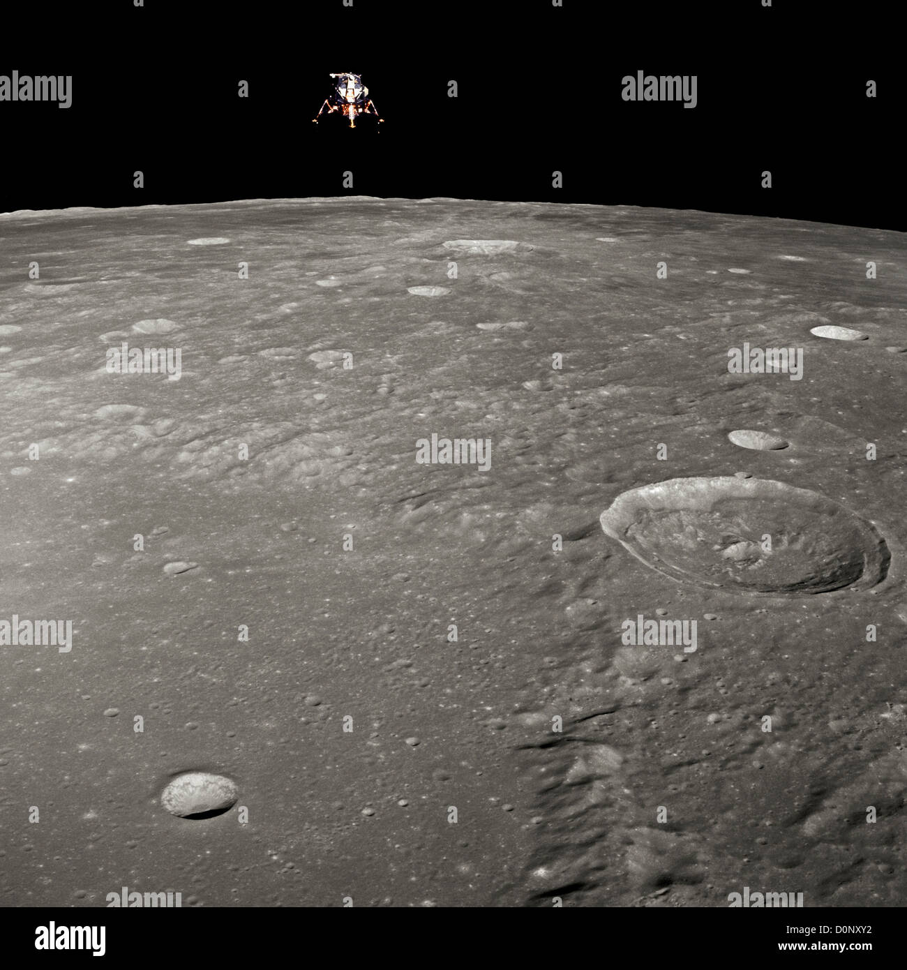 The Apollo 12 Lunar Lander Descends Stock Photo