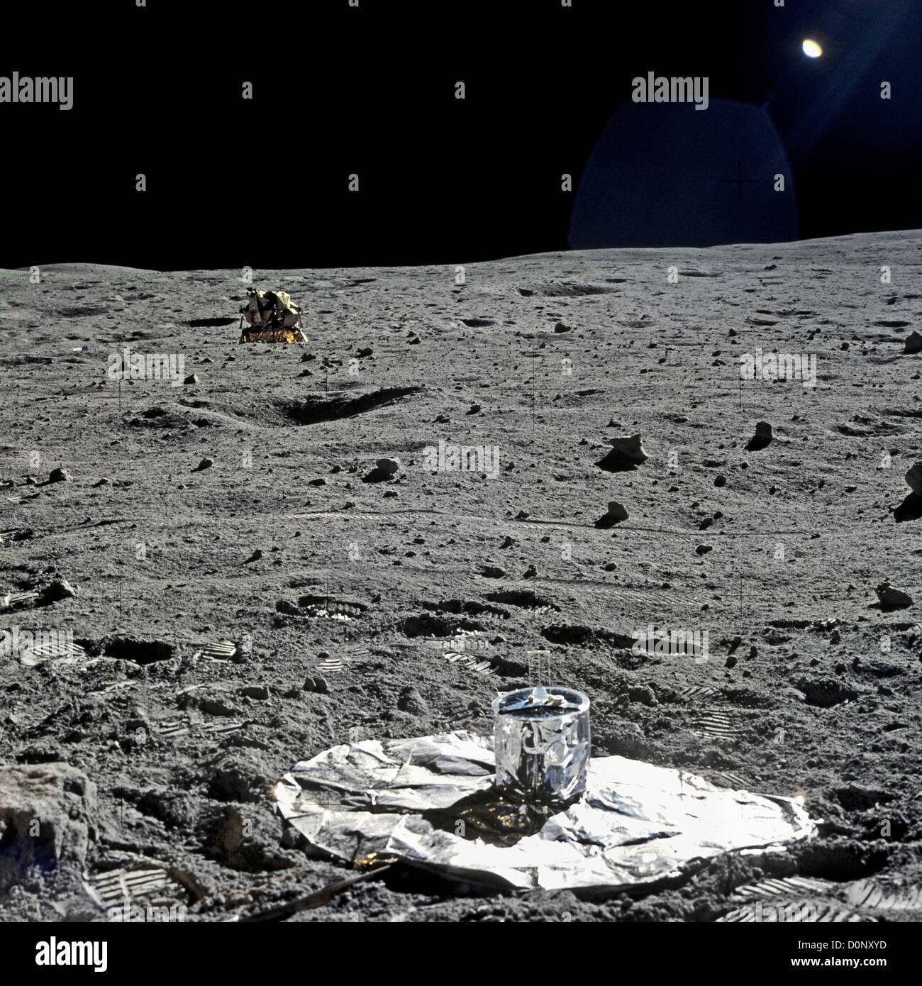Apollo 16 Lunar Module Dwarfed in a Lunar Landscape Stock Photo Alamy