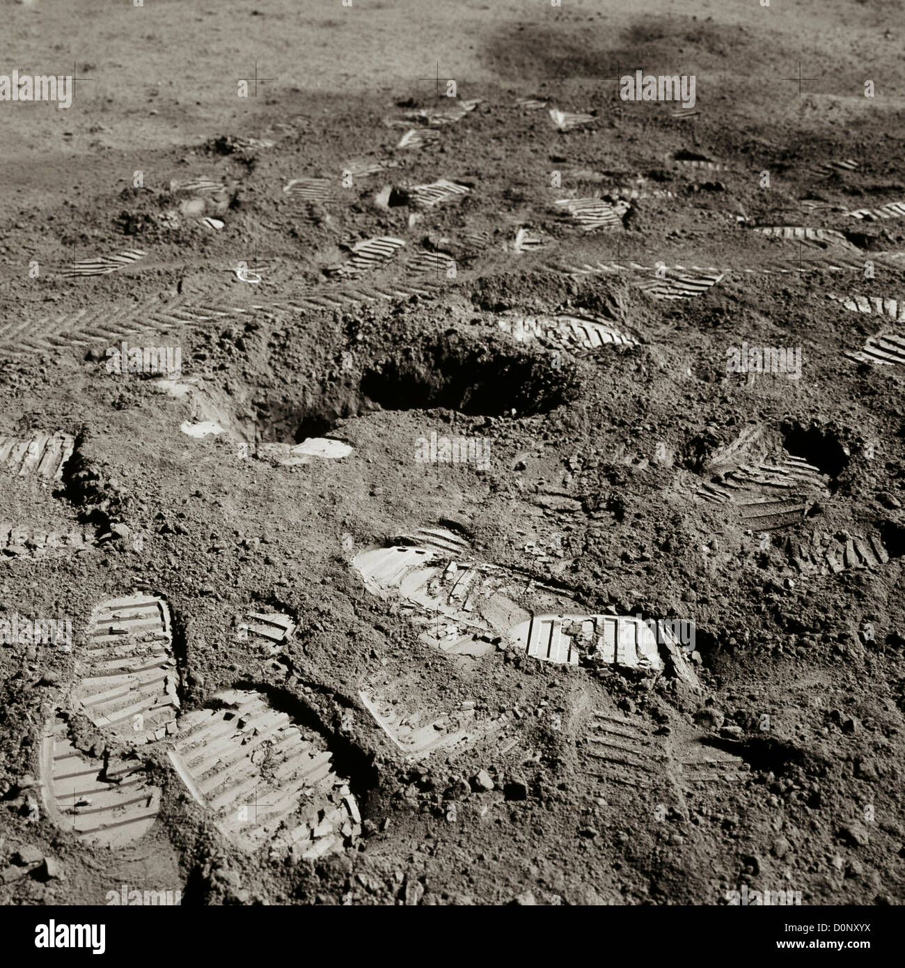 Apollo 15 Footprints on the Moon Stock Photo