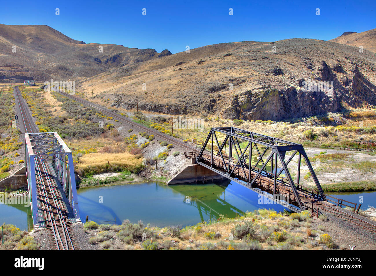 Railroad Bridge Oregon Stock Photo