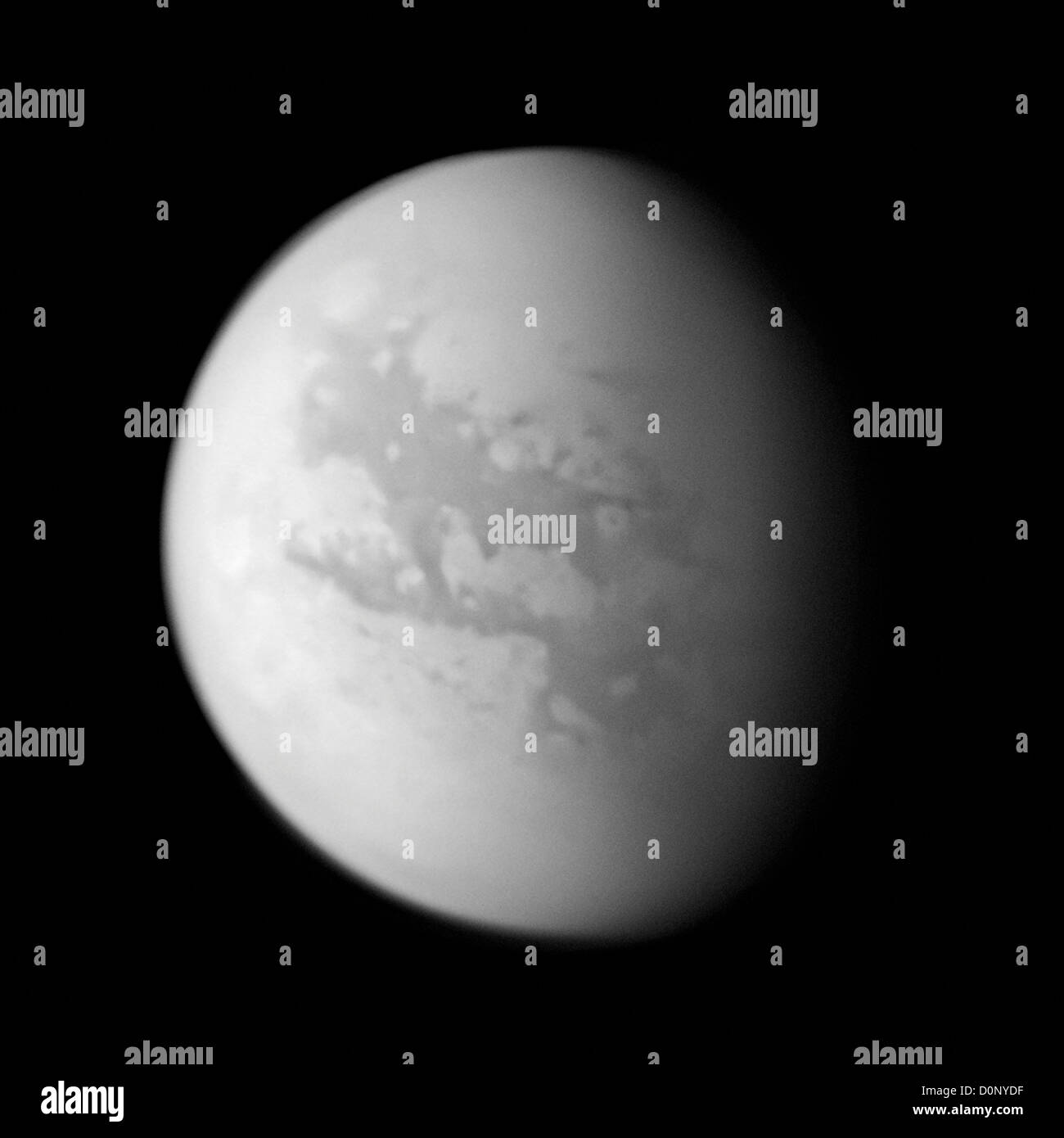 Near-Infrared View of Titan Stock Photo