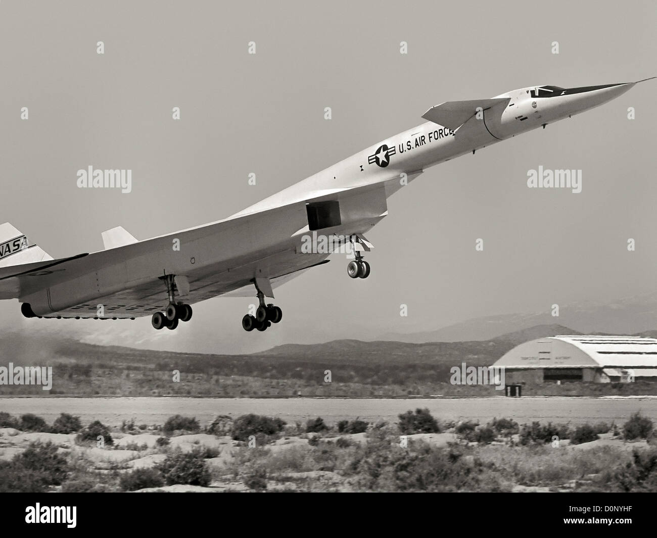 XB-70A Valkyrie Taking Off Stock Photo