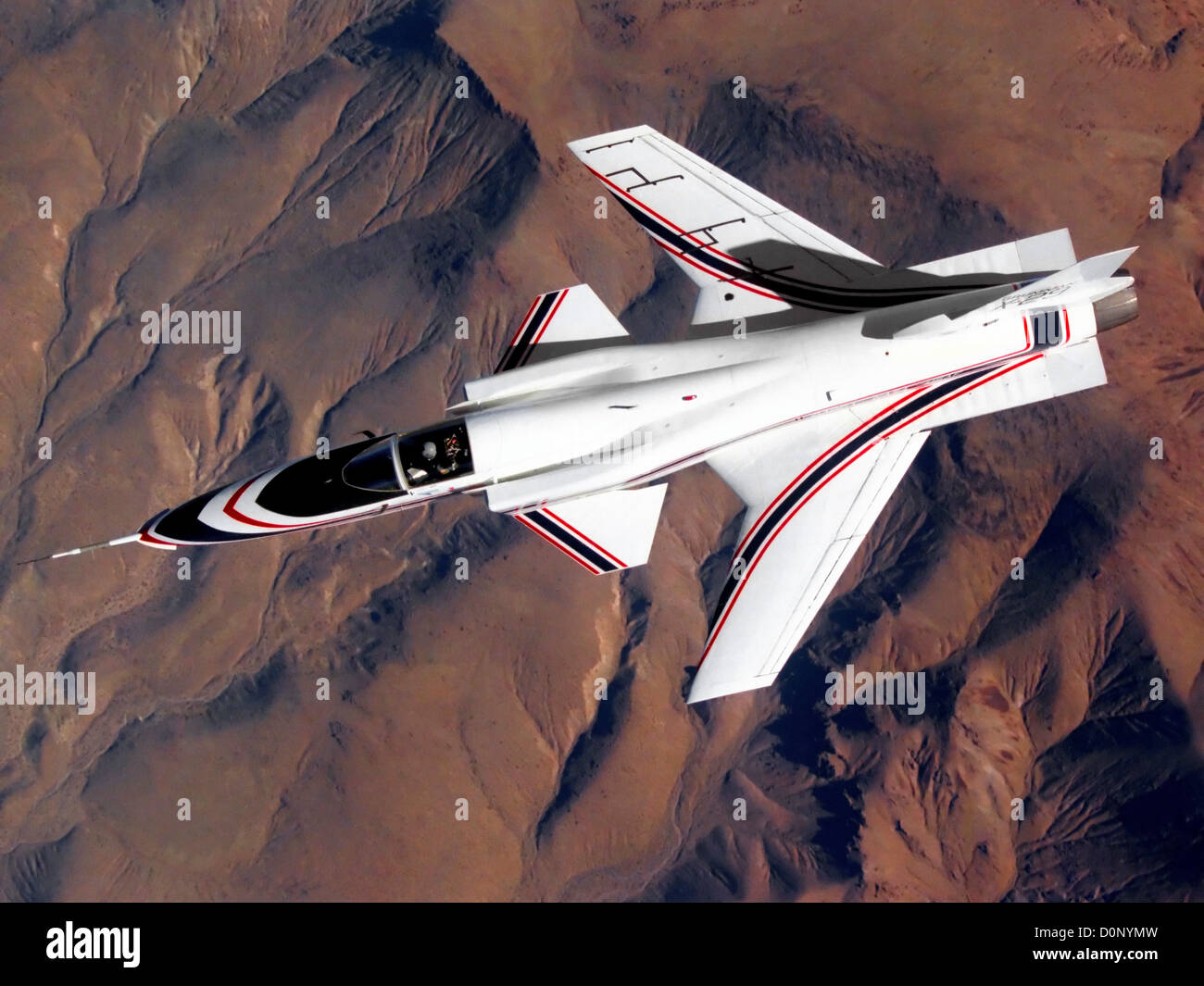 X-29 in Flight Stock Photo