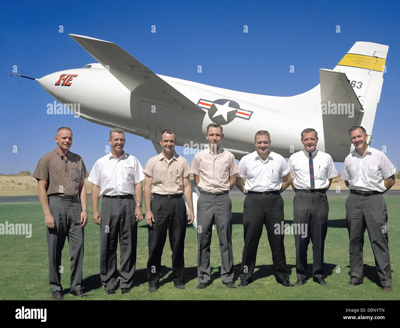 Test Pilots in Front of X-1 Stock Photo