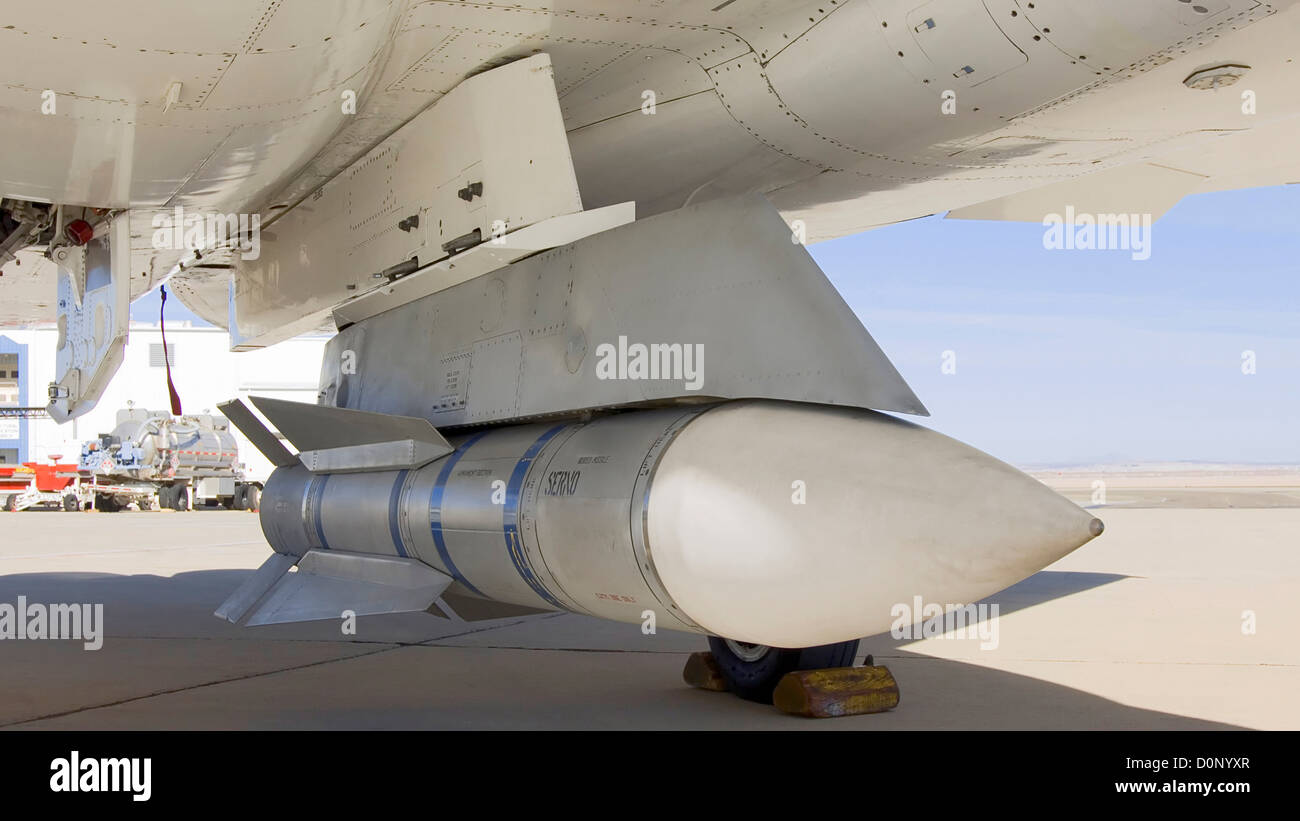 Phoenix Missile Mounted on F-15 Stock Photo