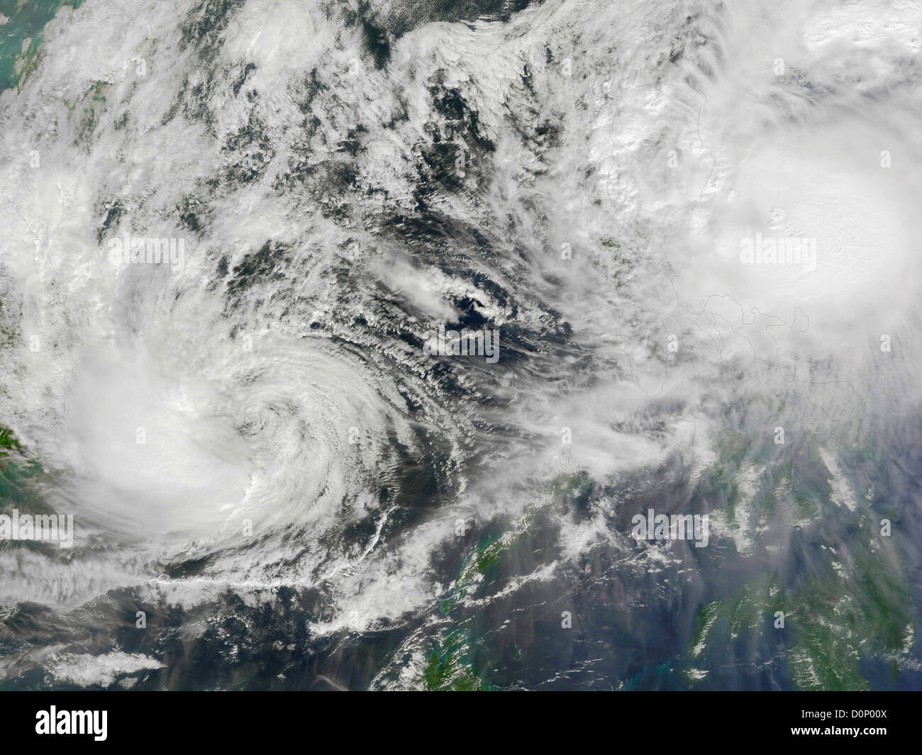 Double Cyclone Strikes Philippines Stock Photo - Alamy