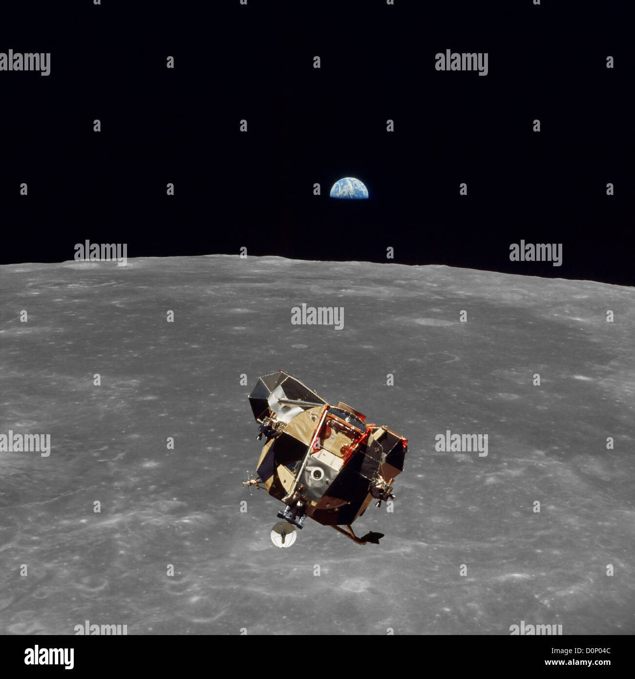 Apollo Lunar Module Returning from the Moon Stock Photo