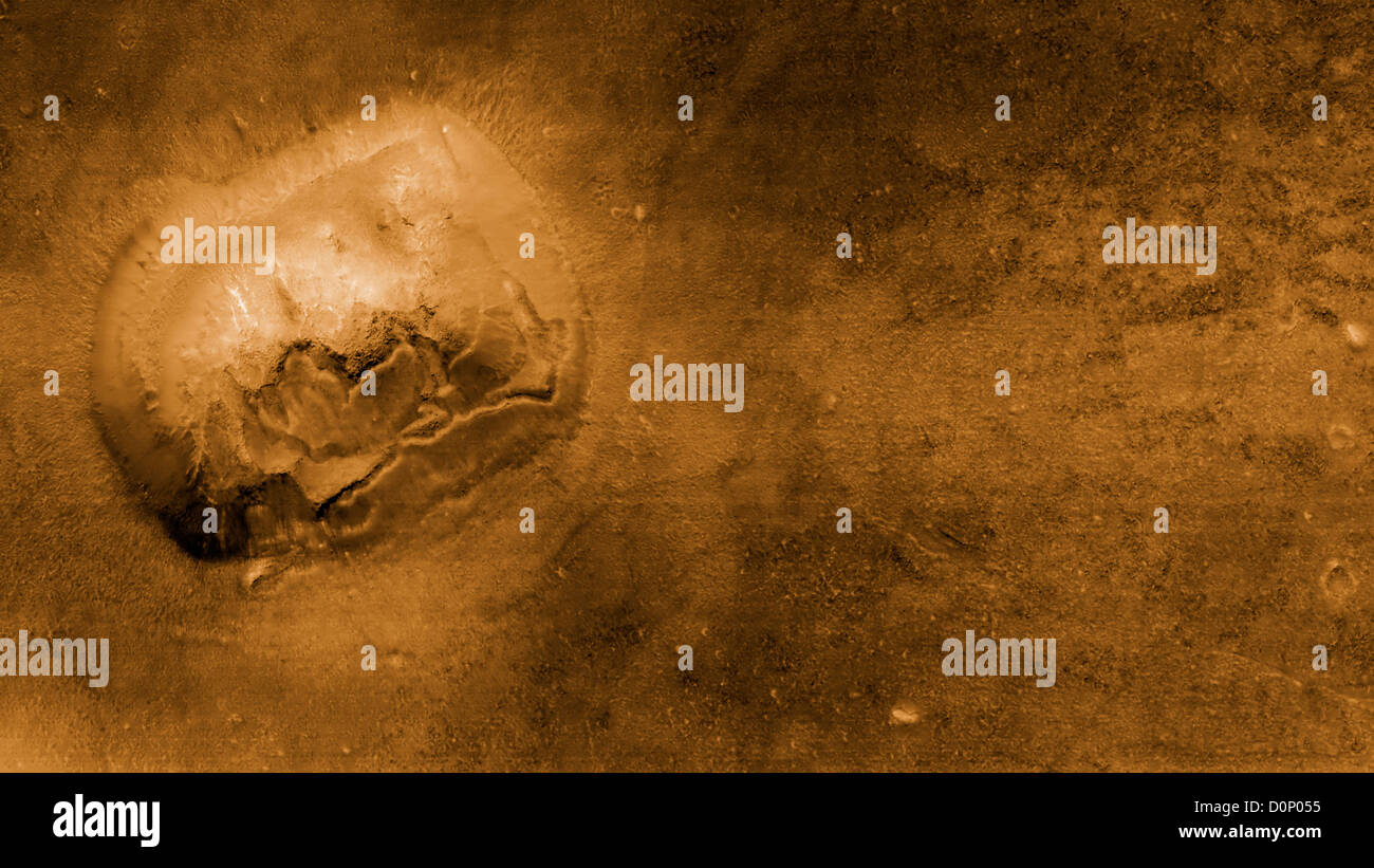 Mesa of the 'Face on Mars' Seen by Mars Global Surveyor Stock Photo