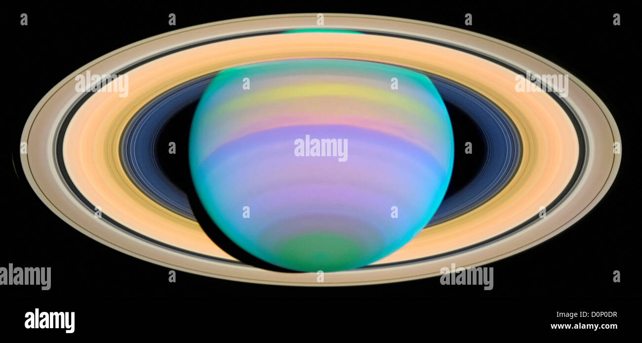 Saturn in Ultraviolet Light Stock Photo