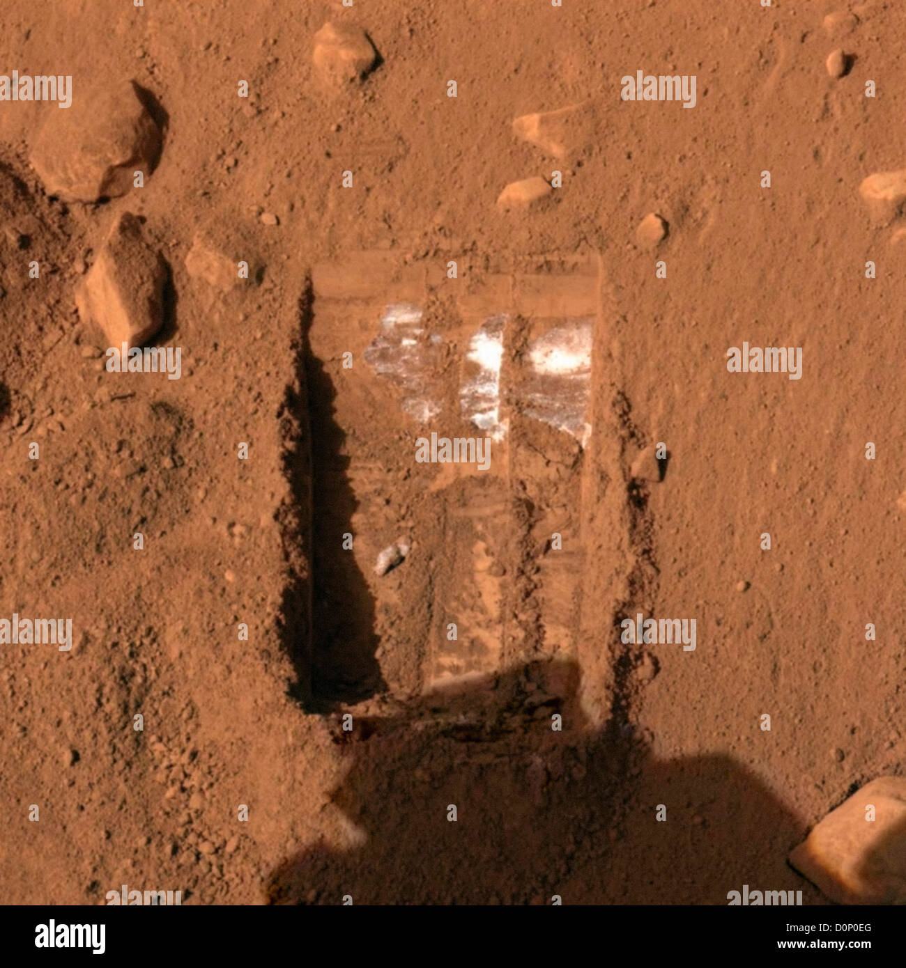Discovery of Ice on Mars Stock Photo