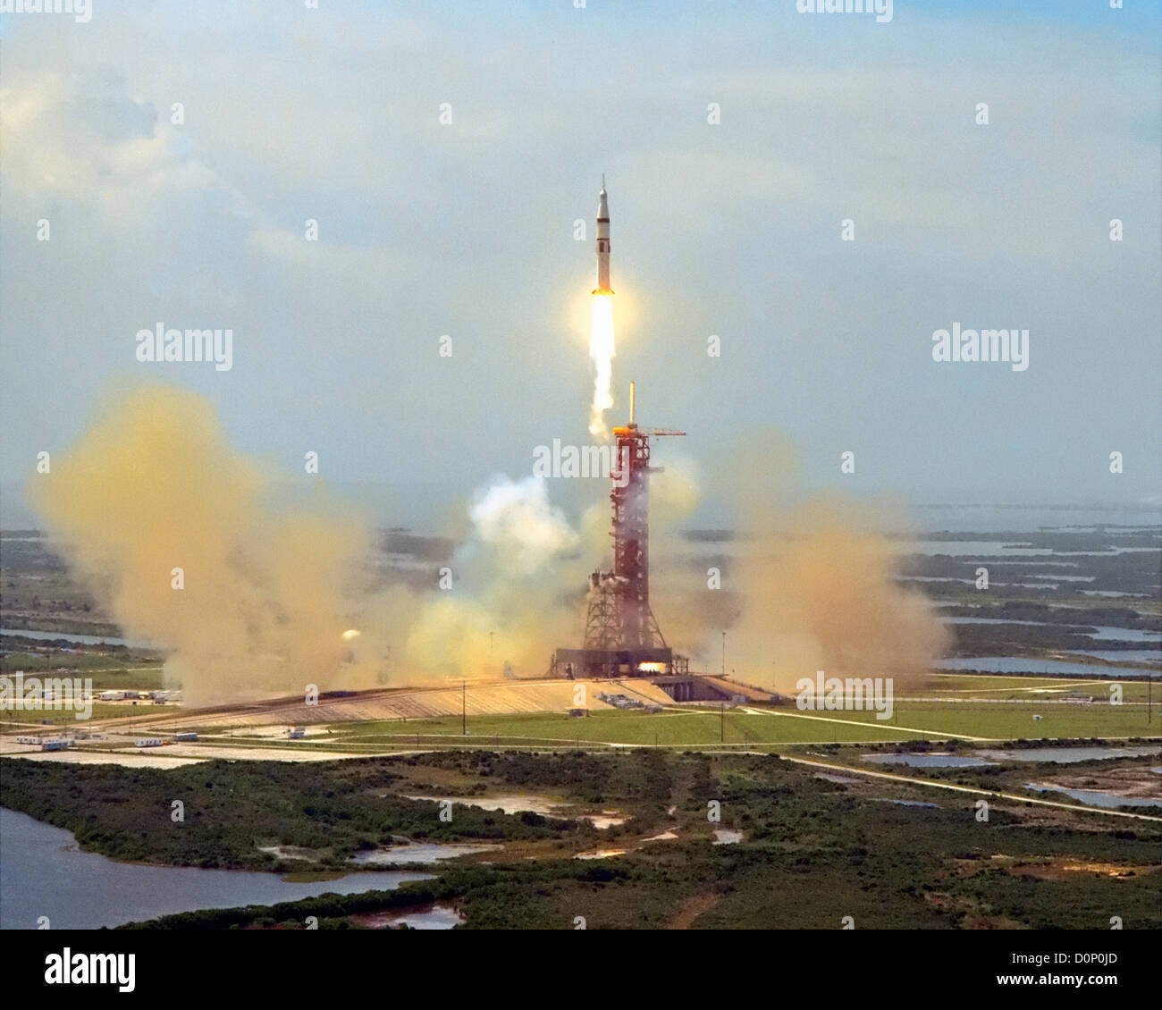 Launch of Apollo-Soyuz Test Project Saturn IB Stock Photo