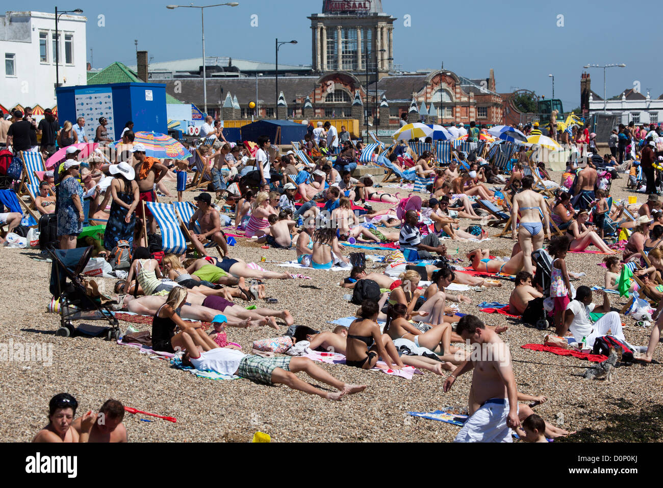 Beach Scene at Southend on Sea Stock Photo