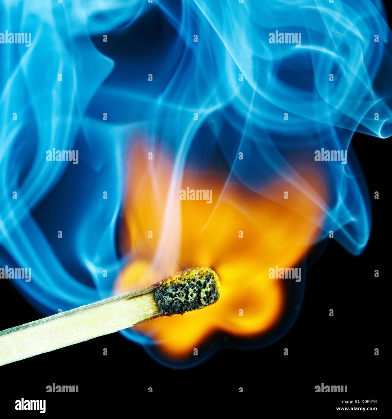 Match flame and smoke Stock Photo Alamy