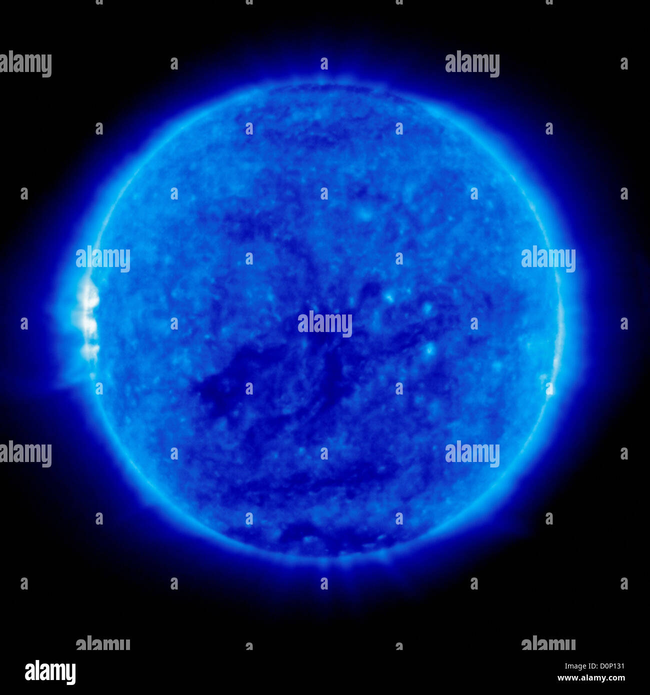 A view fairly calm inactive Sun seen in Solar Heliospheric Observatory (SOHO)'s Extreme ultraviolet Imaging Telescope (EIT) 171 Stock Photo
