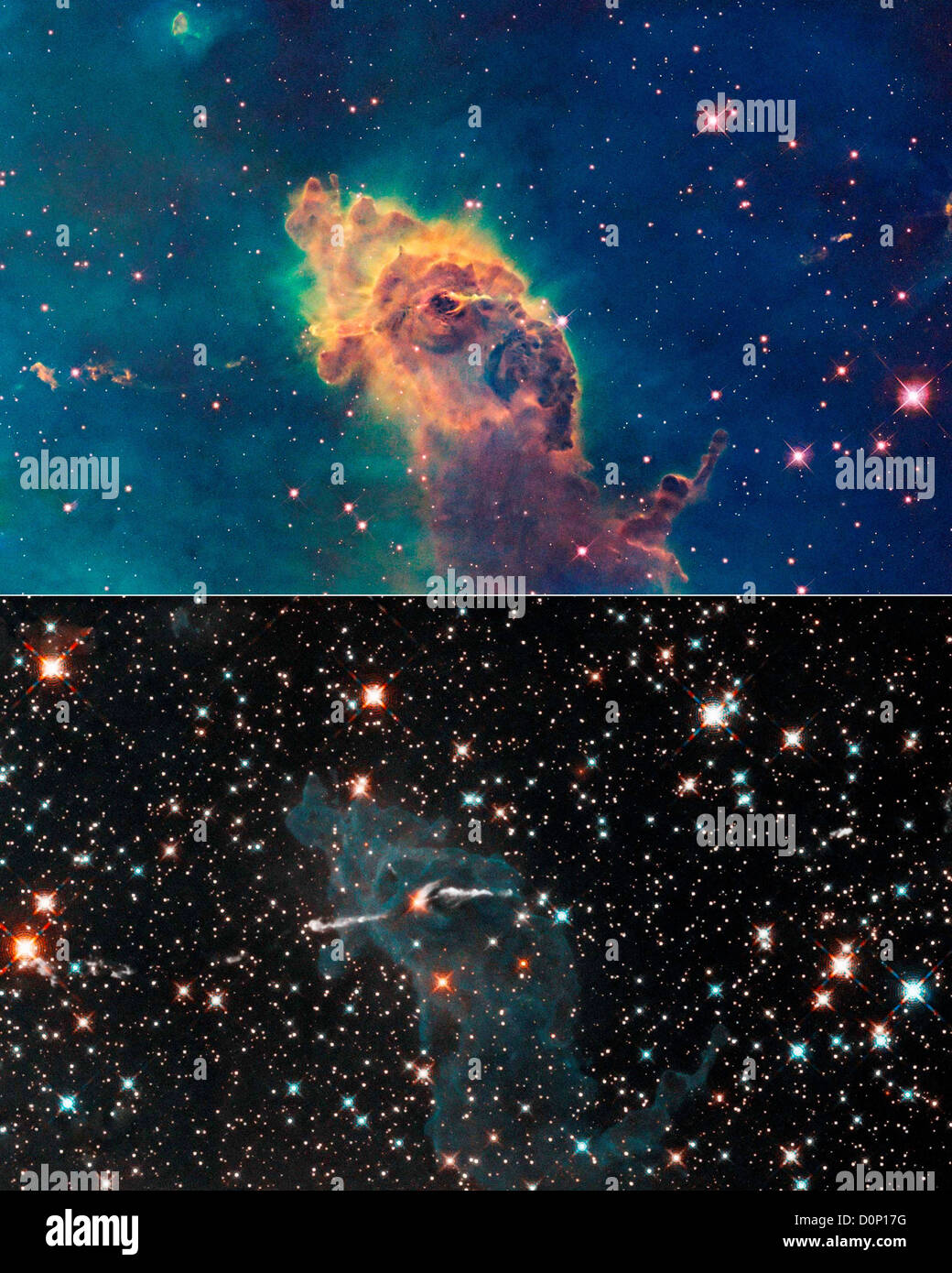 Two Views of Carina Nebula Stock Photo