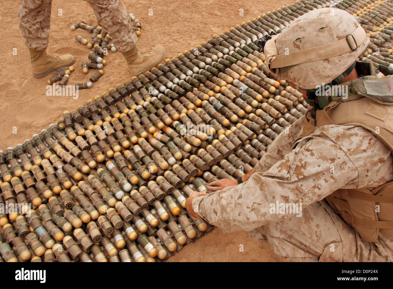 Arranging Unexploded Ordnance Stock Photo Alamy