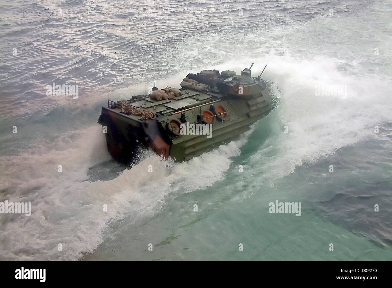Amphibious Assault Vehicle in the Water Stock Photo