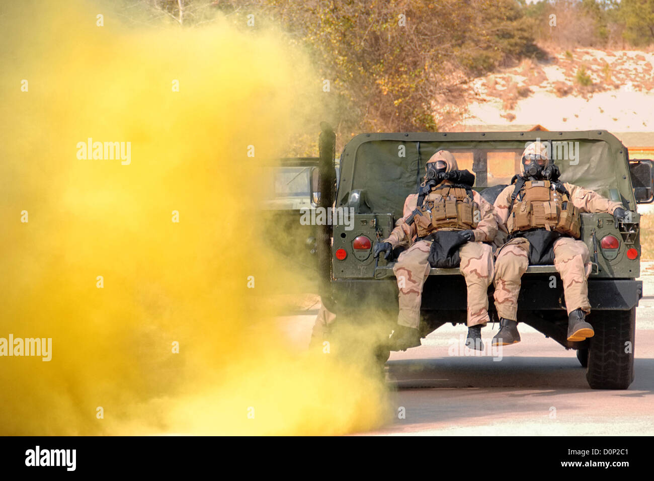 Bomb Disposal Technicians Using Smoke Stock Photo Alamy