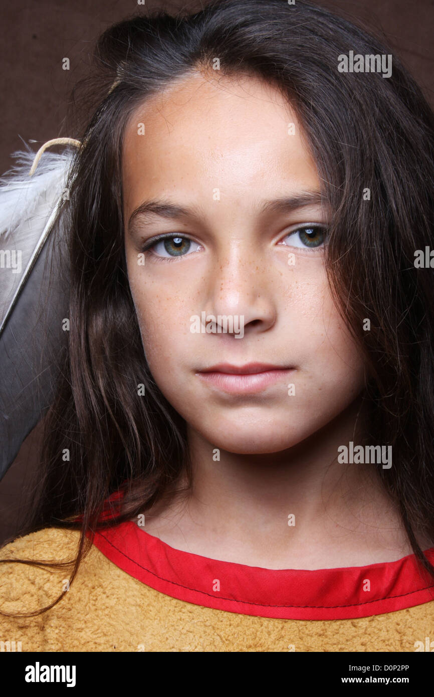 A Native American Indian boy Lakota Sioux Stock Photo - Alamy