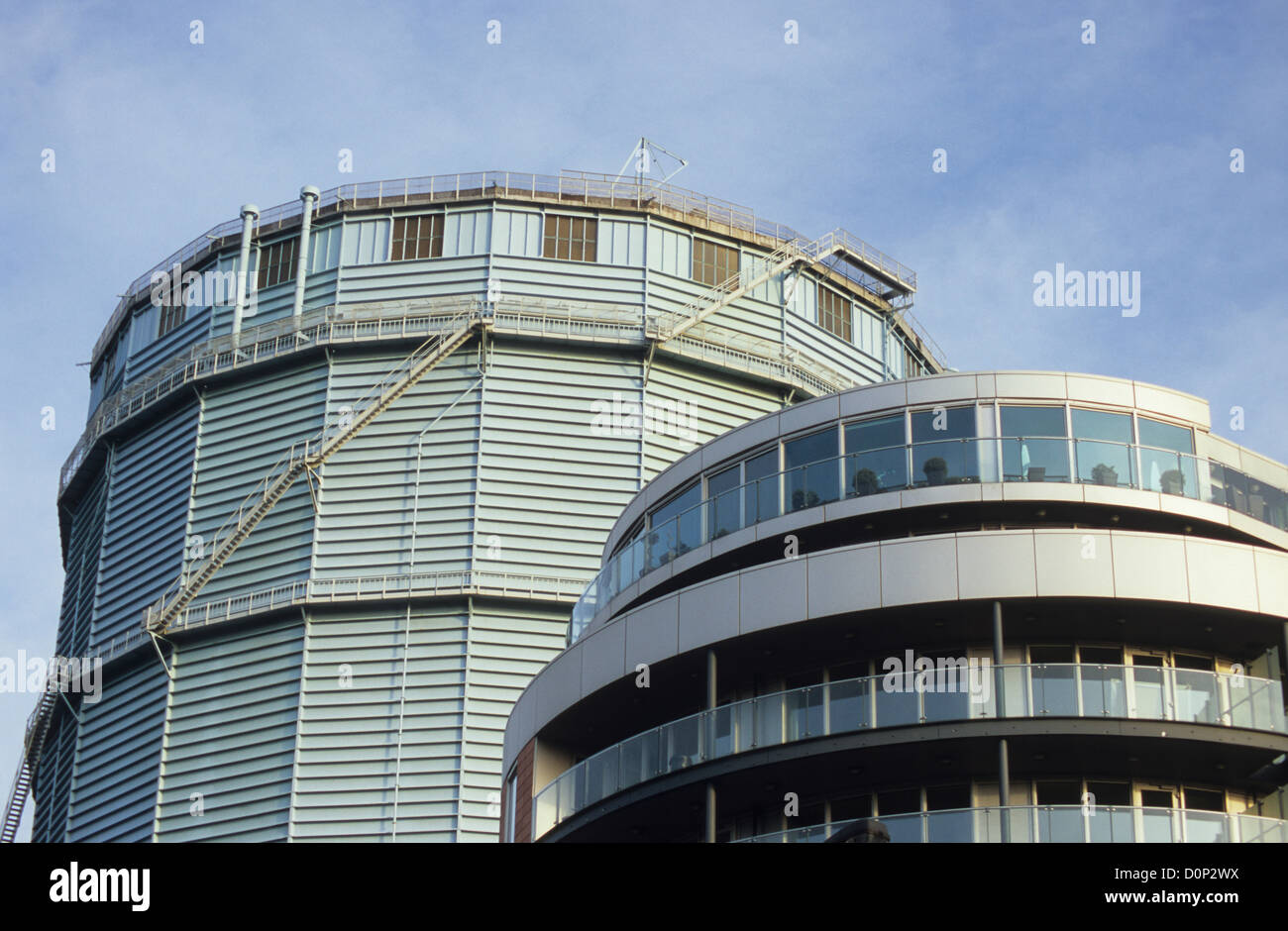 Gas tank, Chelsea Gas Works, Battersea, London, UK Stock Photo Alamy
