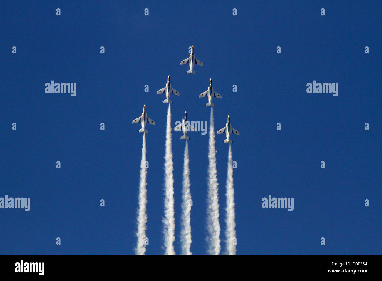 The Blue Impulse aerobatic display Japan Stock Photo - Alamy
