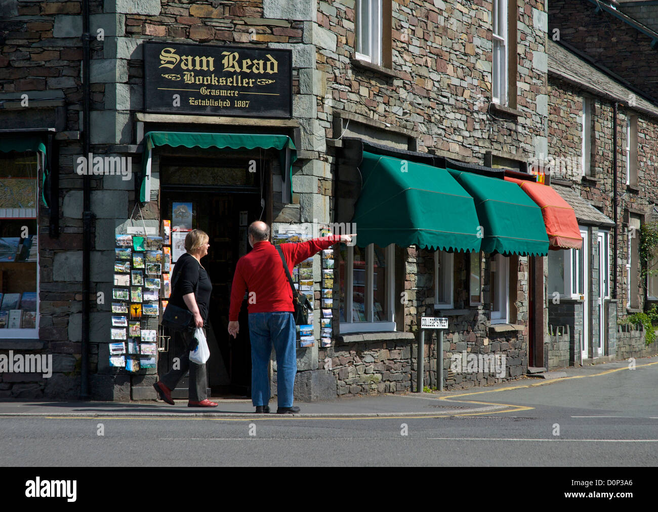 Sam Read's bookshop in the village of Grasmere, Lake District National Park, Cumbria, England UK Stock Photo