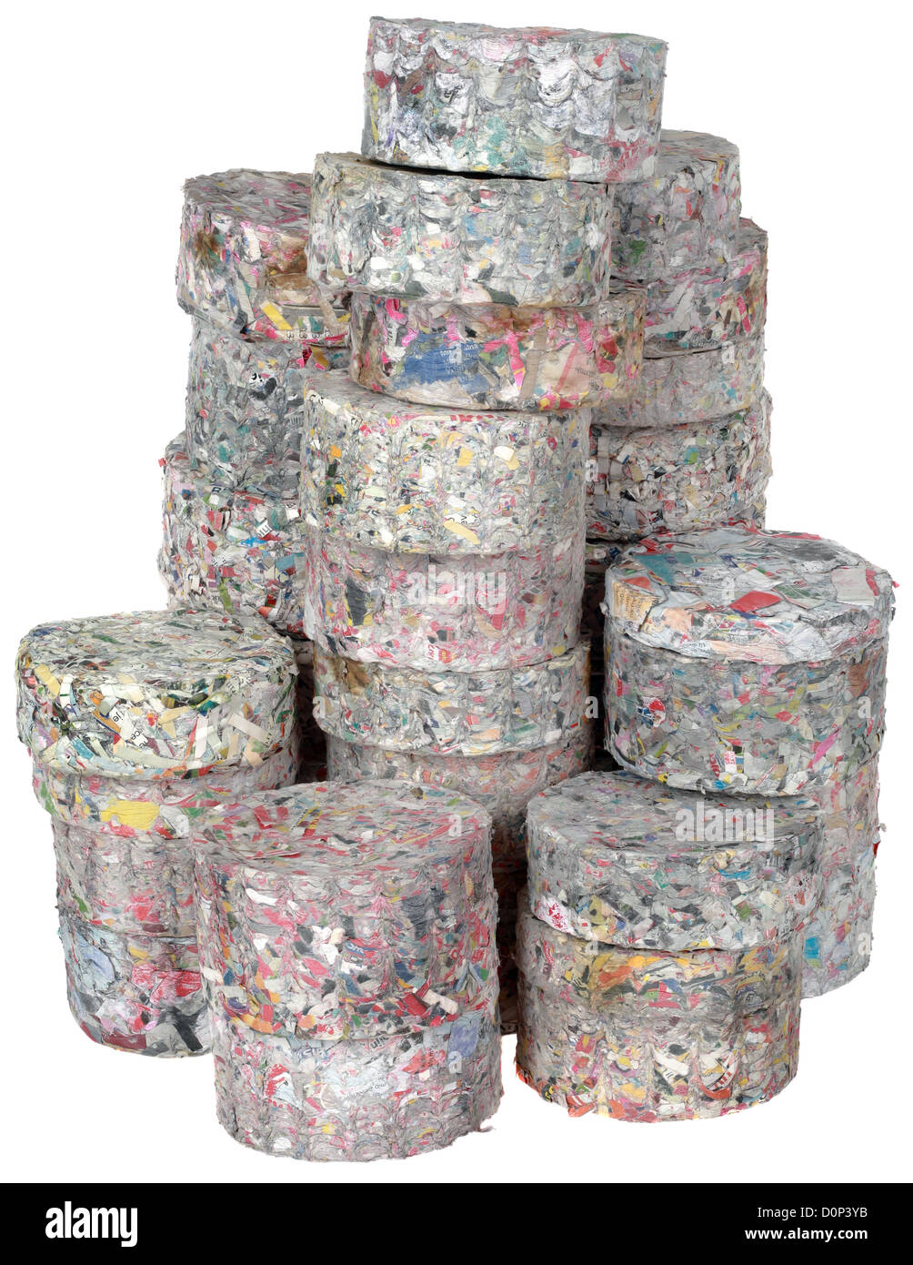 Stack of Compressed Paper Log Briquettes Cutout Stock Photo