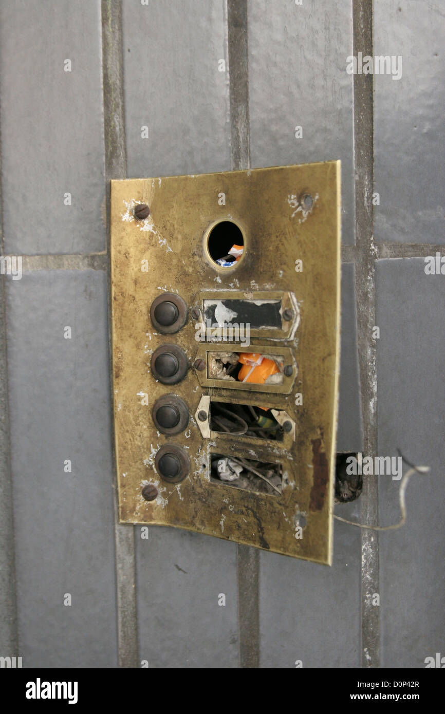 Broken doorbell Germany Stock Photo