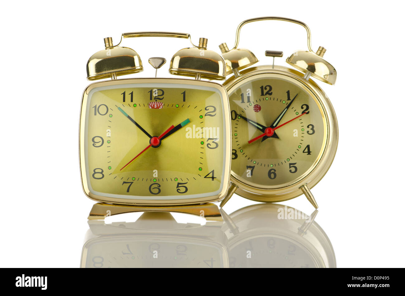 Alarm clock isolated on white Stock Photo - Alamy