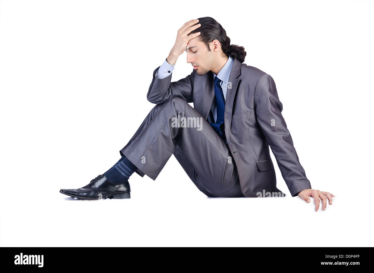 Businessman isolated on the white background Stock Photo - Alamy