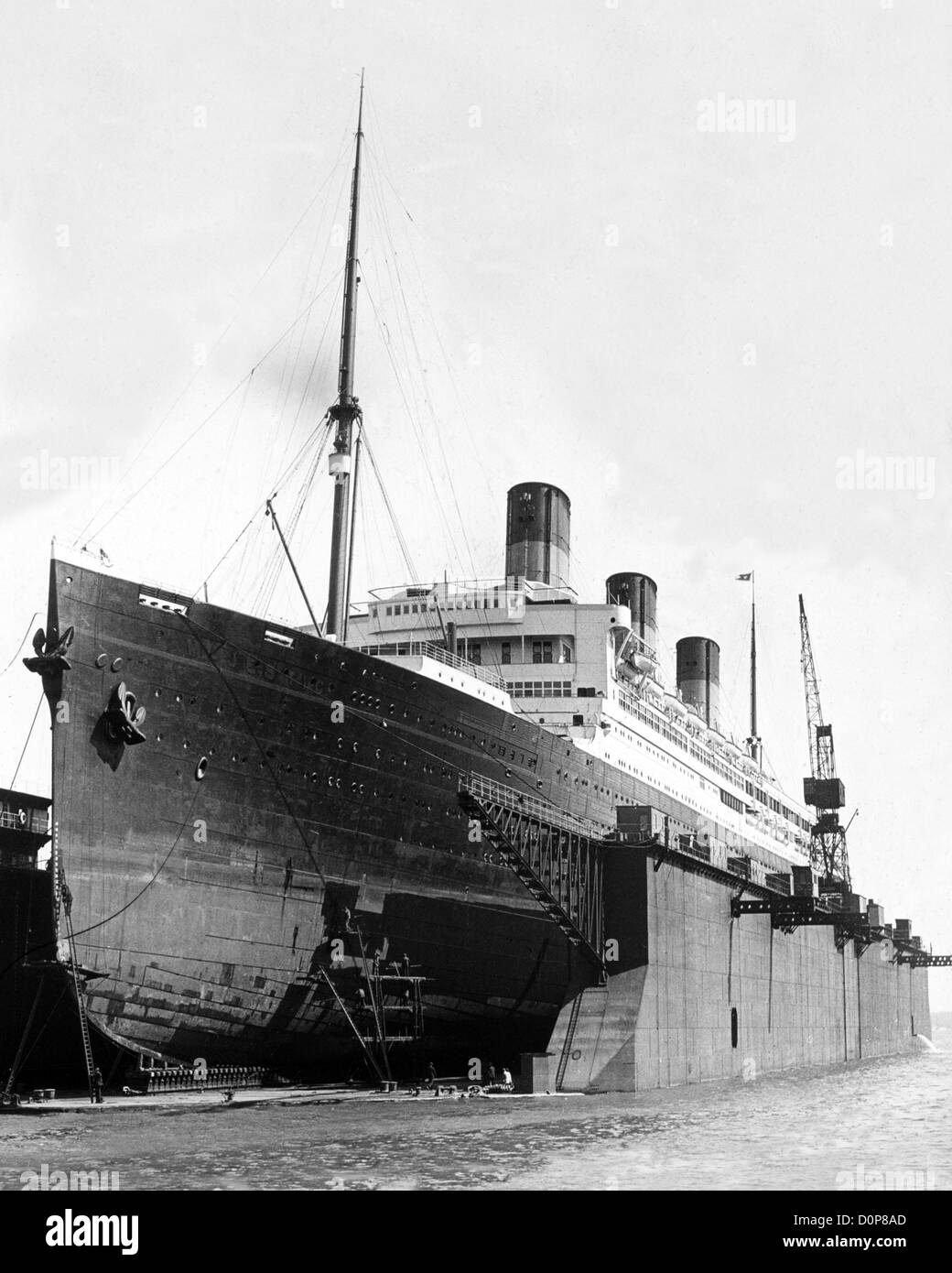 RMS Majestic in the floating dry dock Southampton Stock Photo