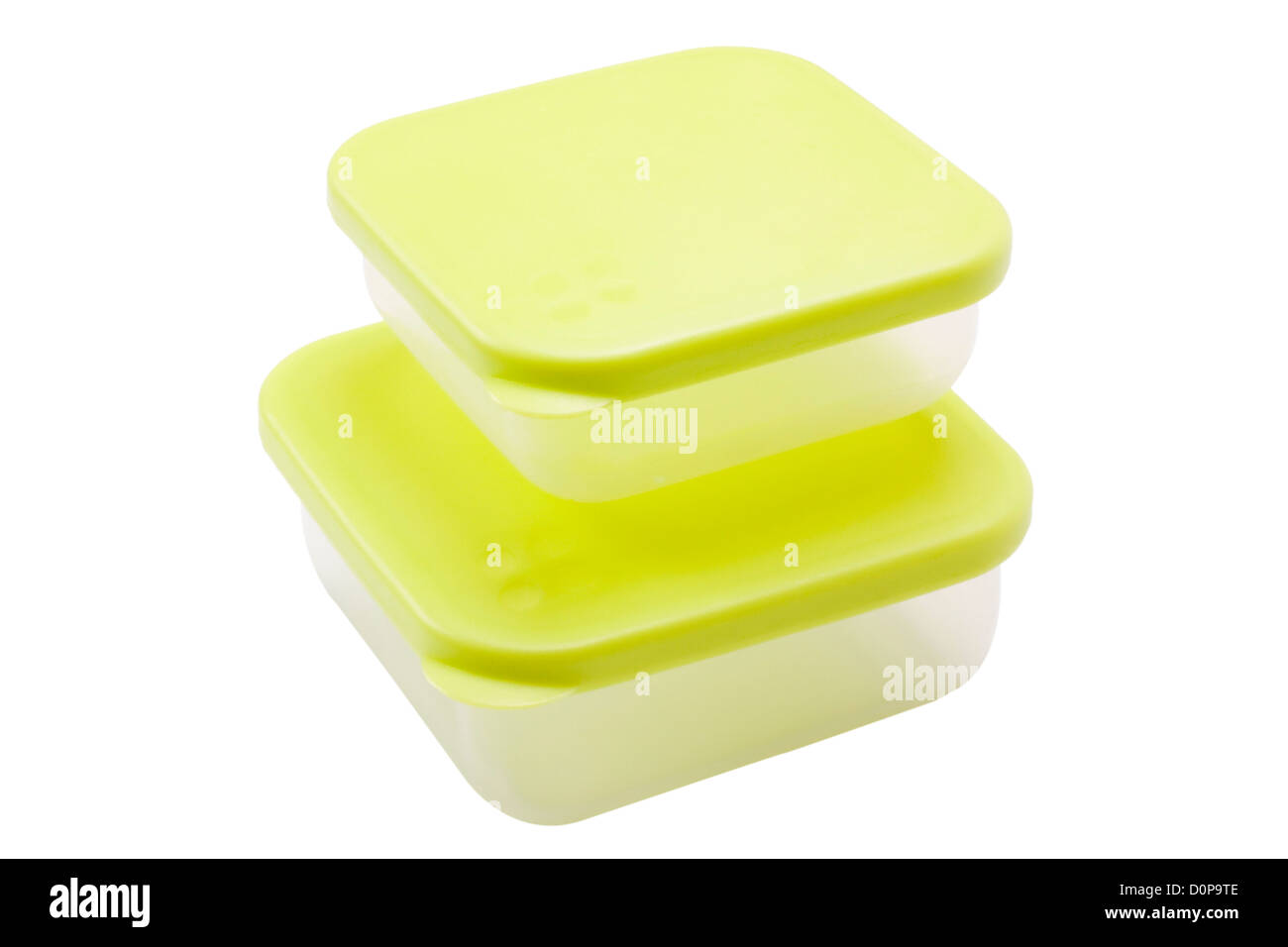 Closeup of two plastic containers Stock Photo Alamy