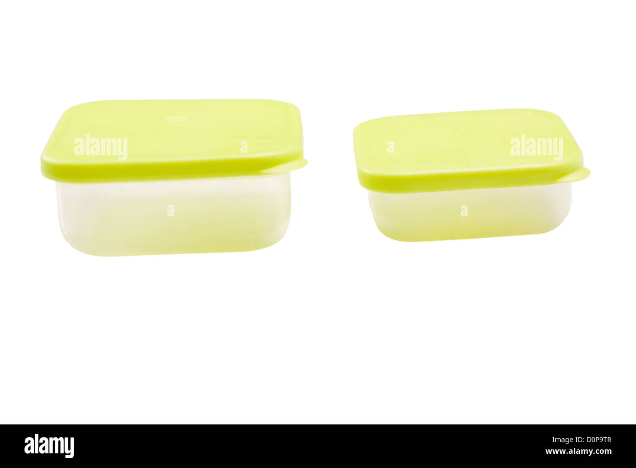 Closeup of two plastic containers Stock Photo Alamy
