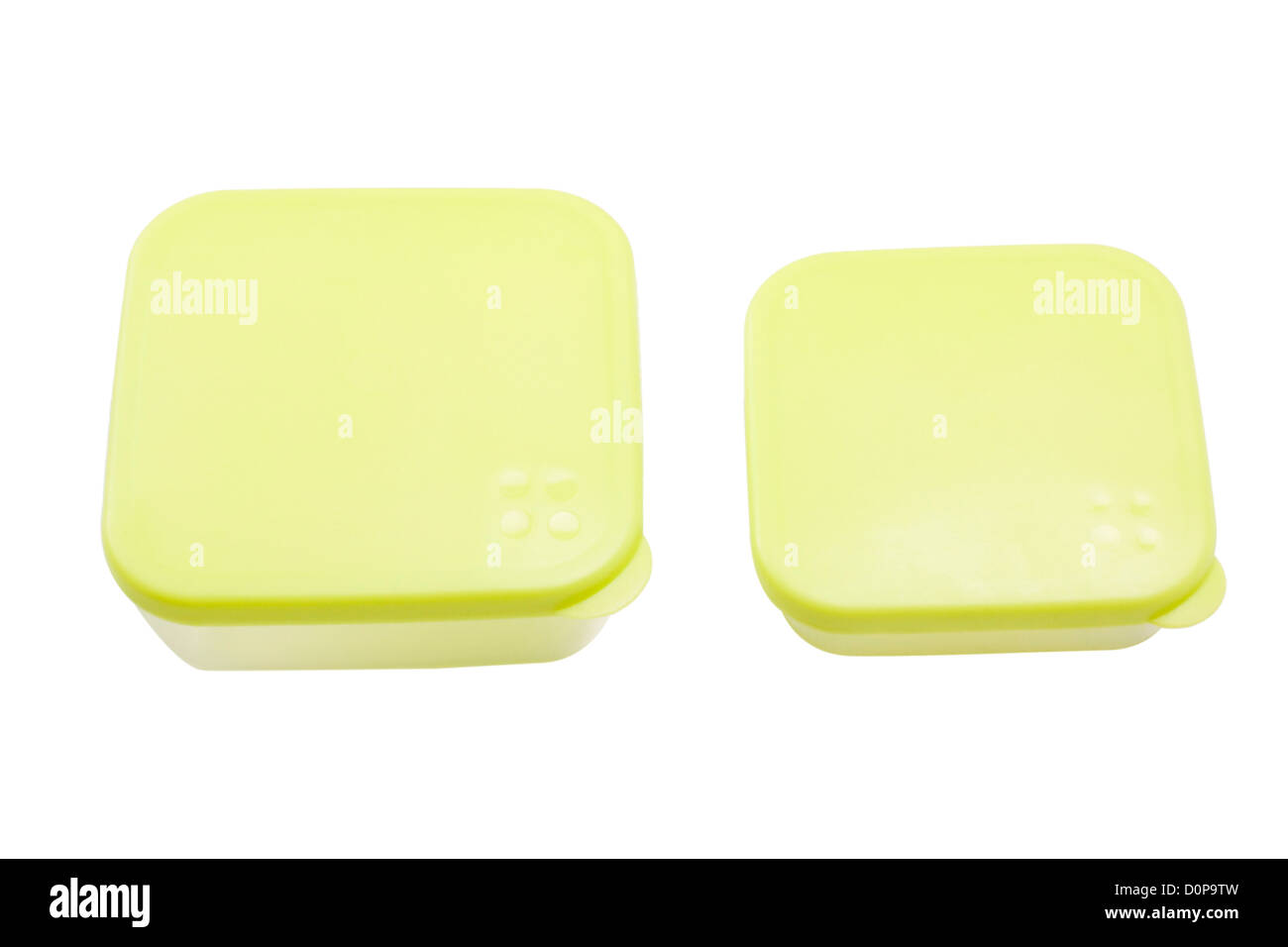 Closeup of two plastic containers Stock Photo Alamy