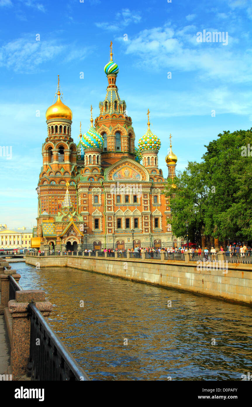 Christ the Savior Cathedral in St. Petersburg Stock Photo