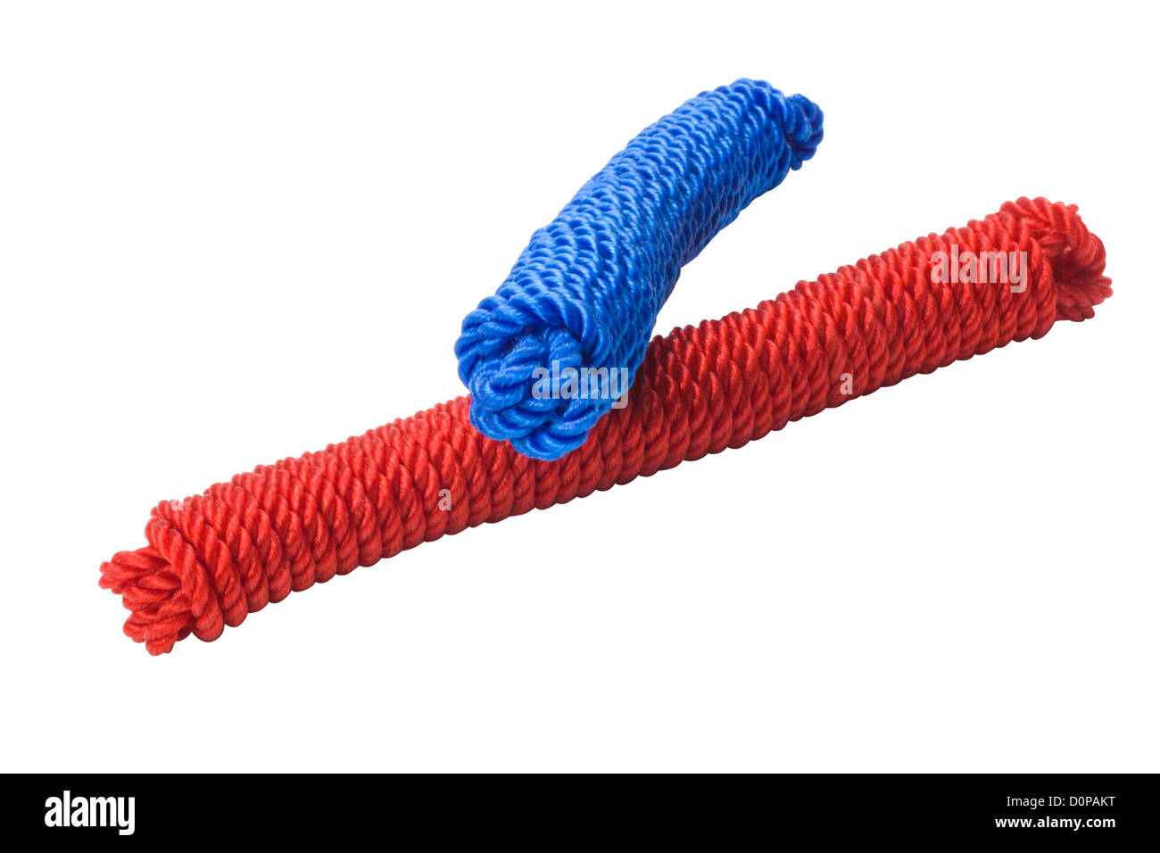 Closeup of two nylon rope bundles Stock Photo Alamy