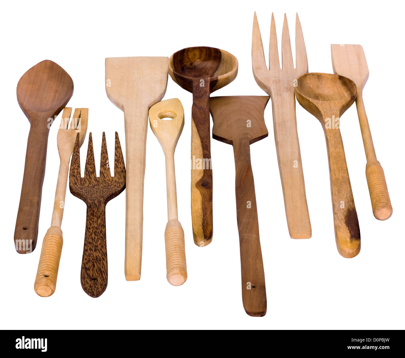 Closeup of assorted wooden kitchen utensils Stock Photo Alamy