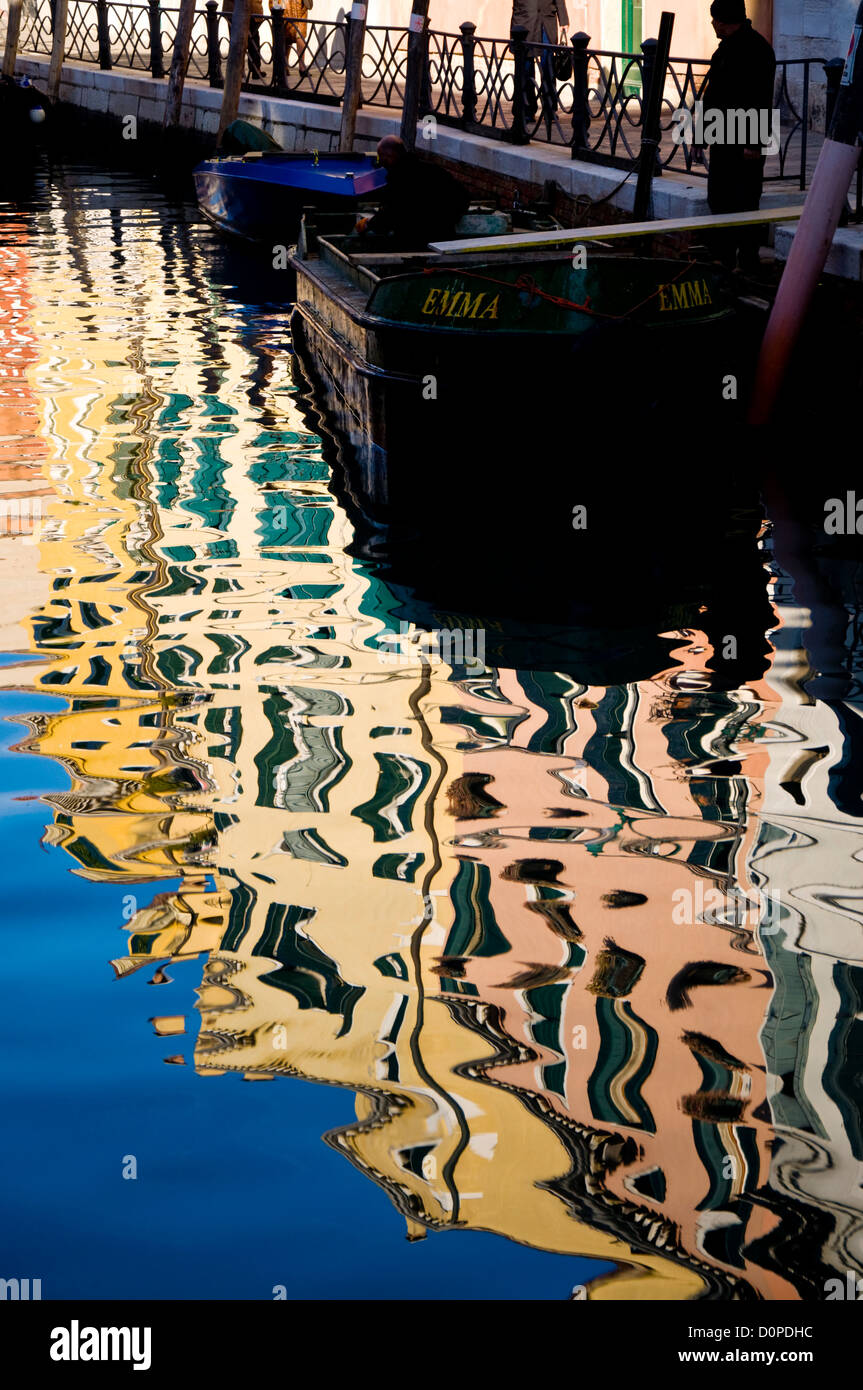 Reflections in Venetian canal Stock Photo - Alamy