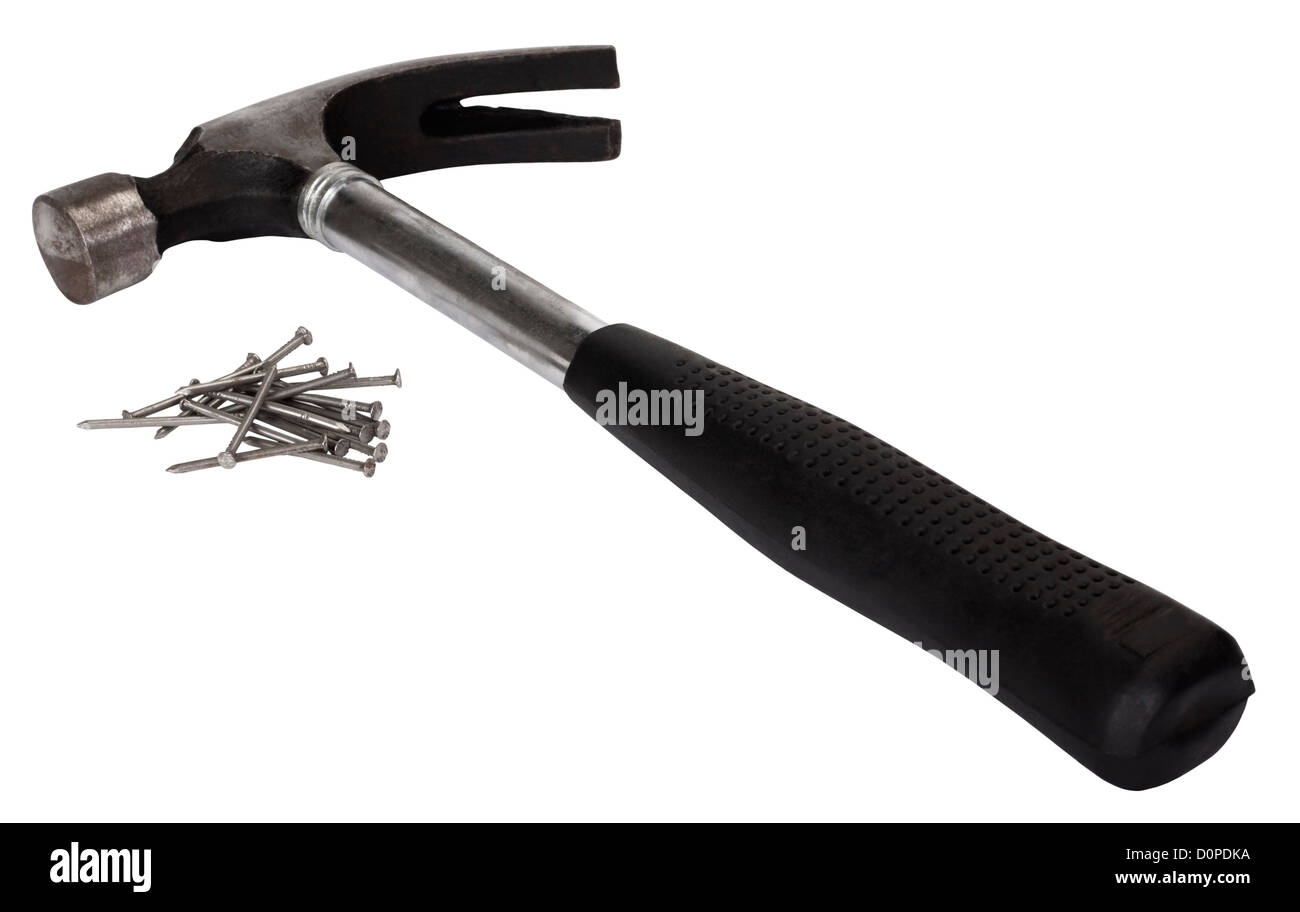 Claw hammer with nails Stock Photo Alamy