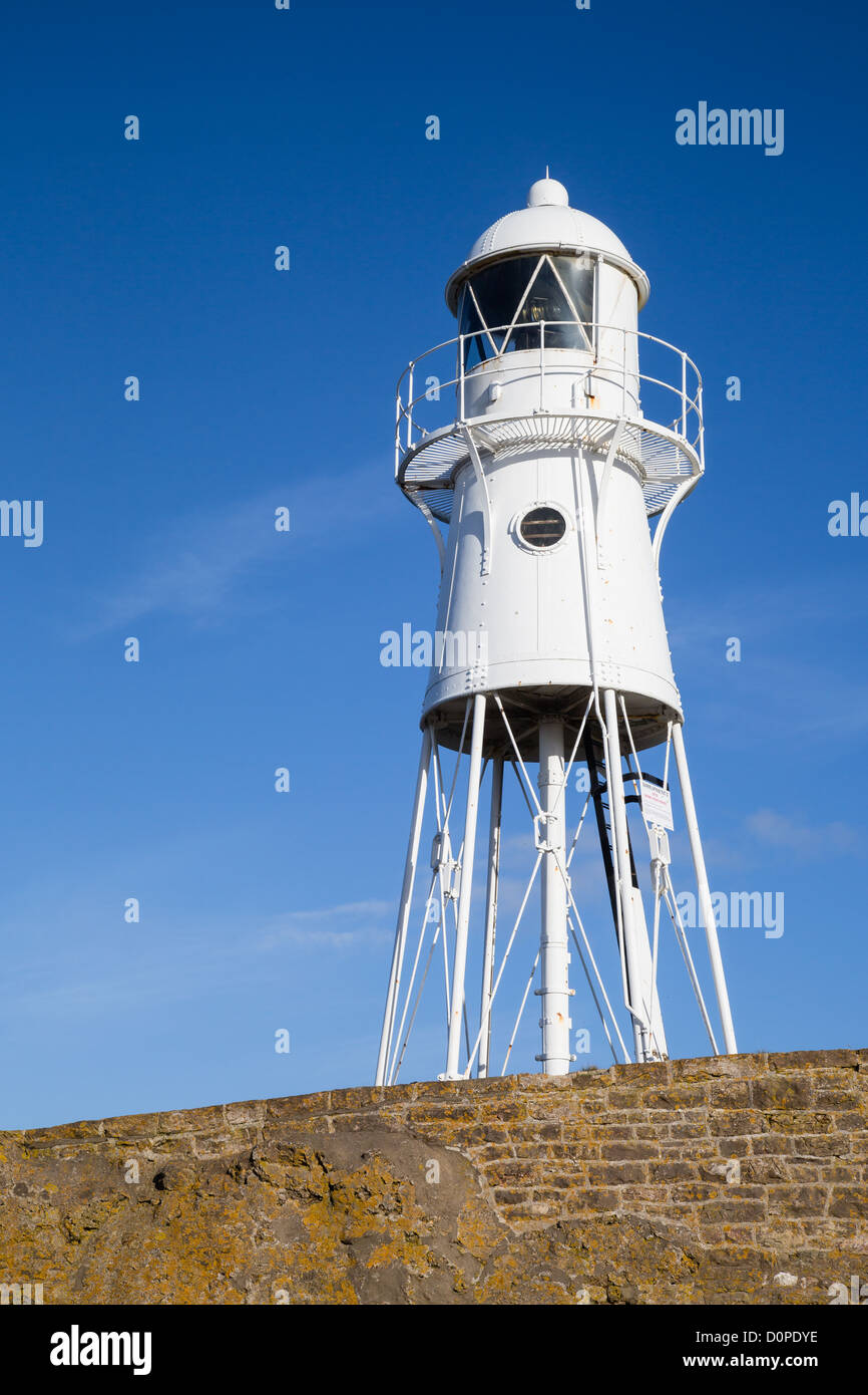 Black Nore Point lighthouse near Portishead on the Severn Estuary in