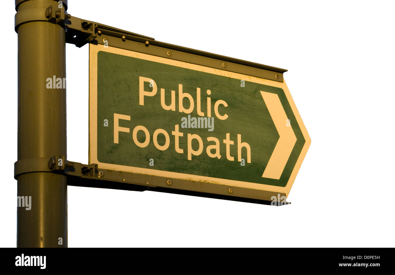 Public Footpath Sign Stock Photo