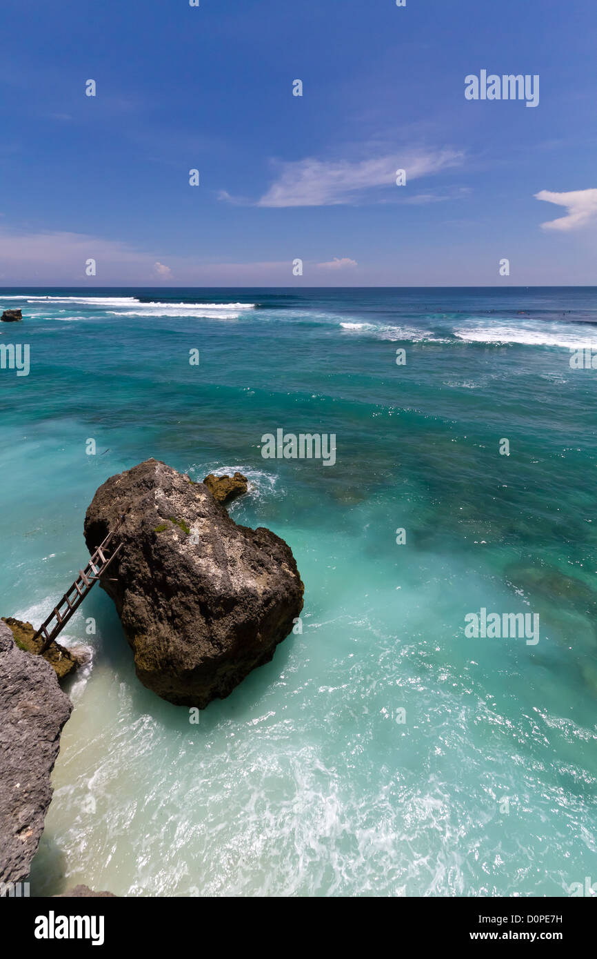 At The Coast Of Suluban Beach On Bali, Indonesia Stock Photo - Alamy