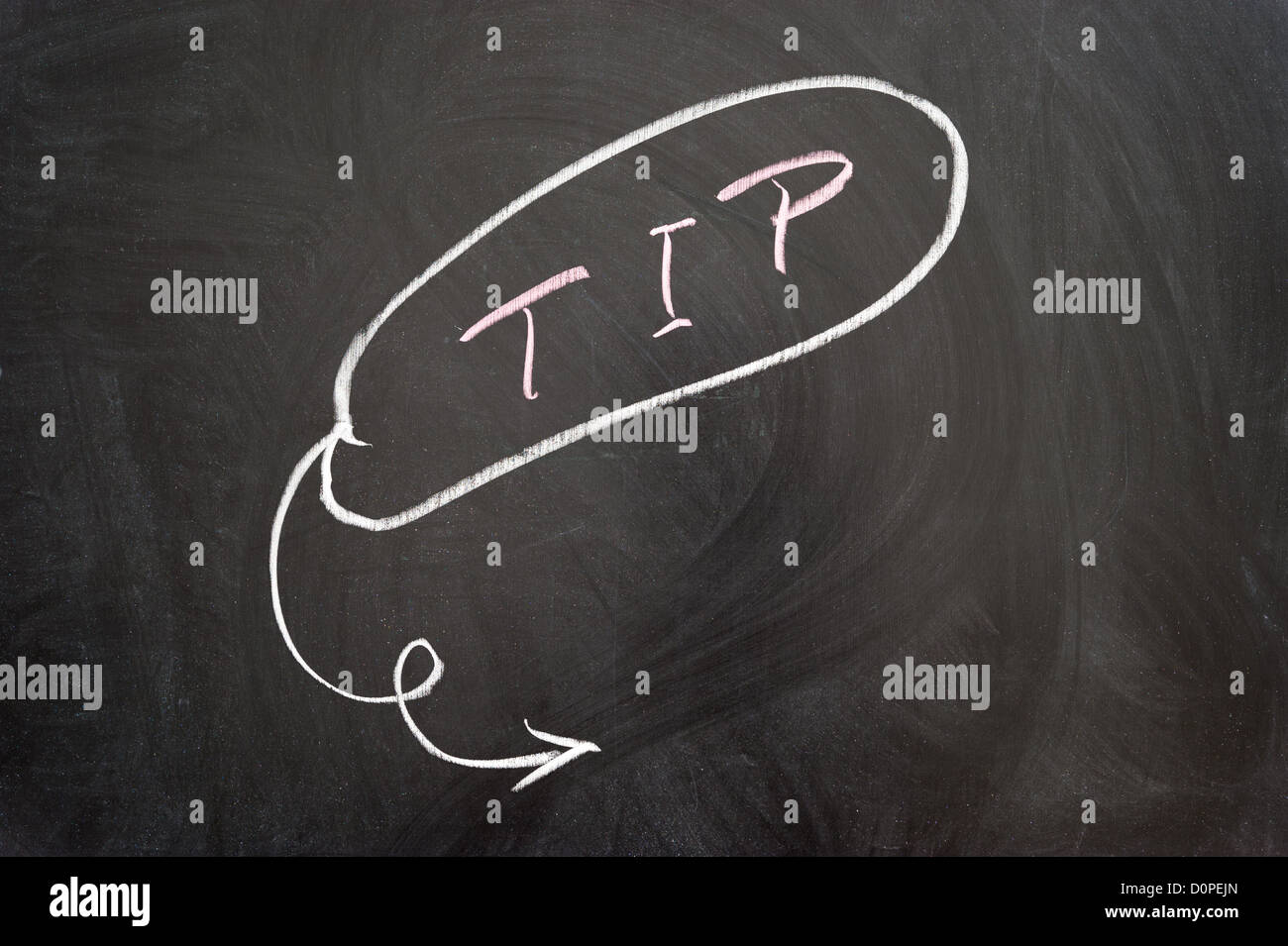 Tip word and sign drawn on the chalkboard Stock Photo Alamy
