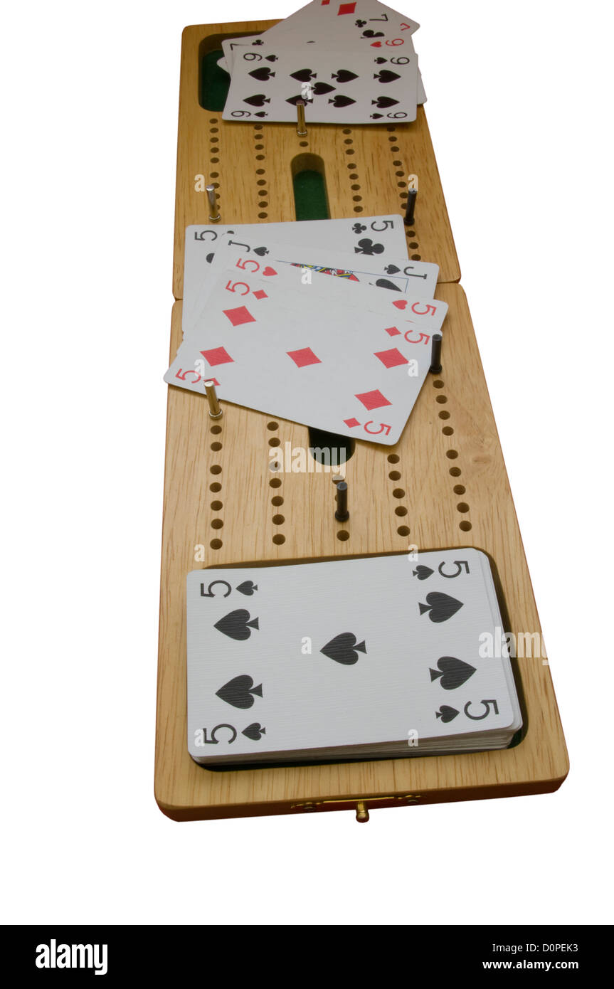 Cribbage Board and Playing Cards Stock Photo Alamy
